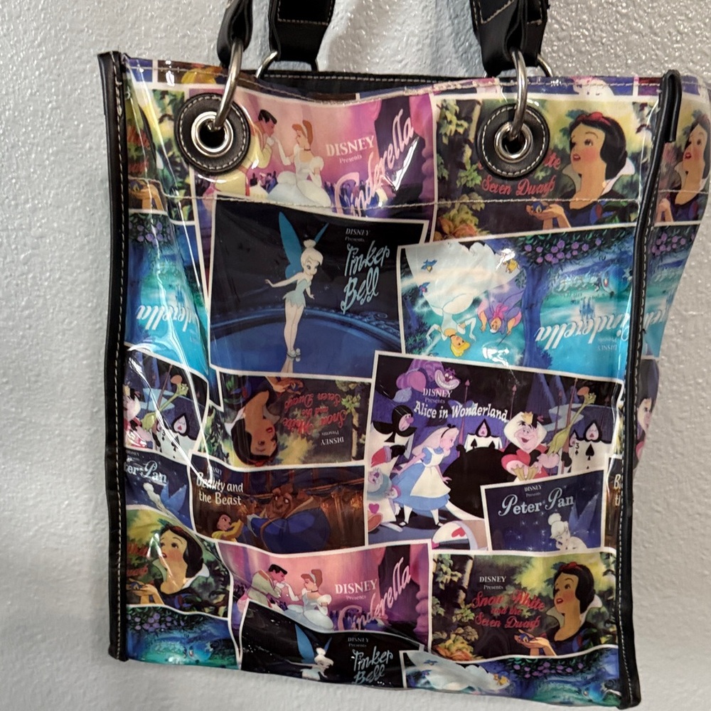 Disney Character Collage Tote Bag - Black and Multicolor